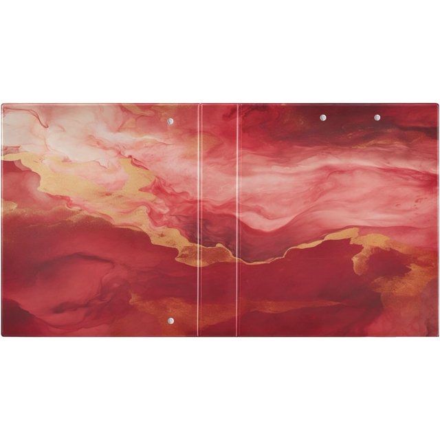 Red Marble Stone Gold 3 Ring Binders With 3 Interior Pvc Clear Pockets