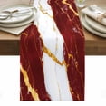 thumbnail image 1 of Red Marble Table Runner - 70 Inch Long, Kitchen Dining Table Runner Dresser Scarves, Luxury Gold White Abstract Cracks Artwork Farmhouse Decor for Coffee Tables Wedding Party Banquet, 1 of 8