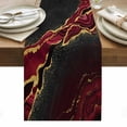 thumbnail image 1 of Red Marble Table Runner - 72 Inch Long, Kitchen Dining Table Runner Dresser Scarves, Gold Abstract Vintage Modern Ombre Art Farmhouse Decor for Coffee Tables Wedding Party Banquet, 1 of 8