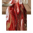 thumbnail image 1 of Red Marble Table Runner 90 Inches, Modern Abstract Ombre Fluid Aesthetic Bed Runner Dresser Scarves Tabletop for Indoor Outdoor Parties/Ceremony/Banquet, 13" x 90", 1 of 8
