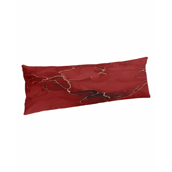 Red Marble Texture Body Pillow Covers, Vintage Minimalism Abstract Ombre Art Soft Bed Throw Pillowcases Breathable Cooling Long Lumbar Body Pillow Sham Cover for Bed Sofa 20''x54''