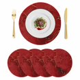 thumbnail image 1 of Red Marble Texture Round 15 Inch Placemats Set of 4, Vintage Minimalism Abstract Ombre Art HeatResistant Non Slip Place Mats for Dining Table, Wipeable Braided Kitchen Table Mats for Housewarming, 1 of 9