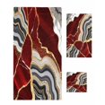 thumbnail image 1 of Red Marble Towel Set of 3, Soft Microfiber Bath Towels, Hand Towel, Washcloths, Grey Gold Texture Vintage Farmhouse Art Quick-Dry Absorbent Towels for Bathroom Kitchen Hotel Beach Gym Spa, 1 of 7