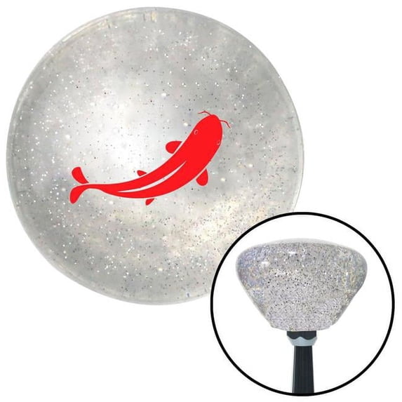 Red Marine Koi Clear Retro Metal Flake Shift Knob with M16 x 1.5 Insert Shifter Brody