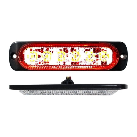 Red Marker Strobe Light 6-LED Ultra Slim Flush Mount 19-Flash Pattern