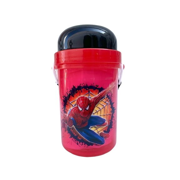 Red Marvel Spiderman Water Bottle With Straps and Straw