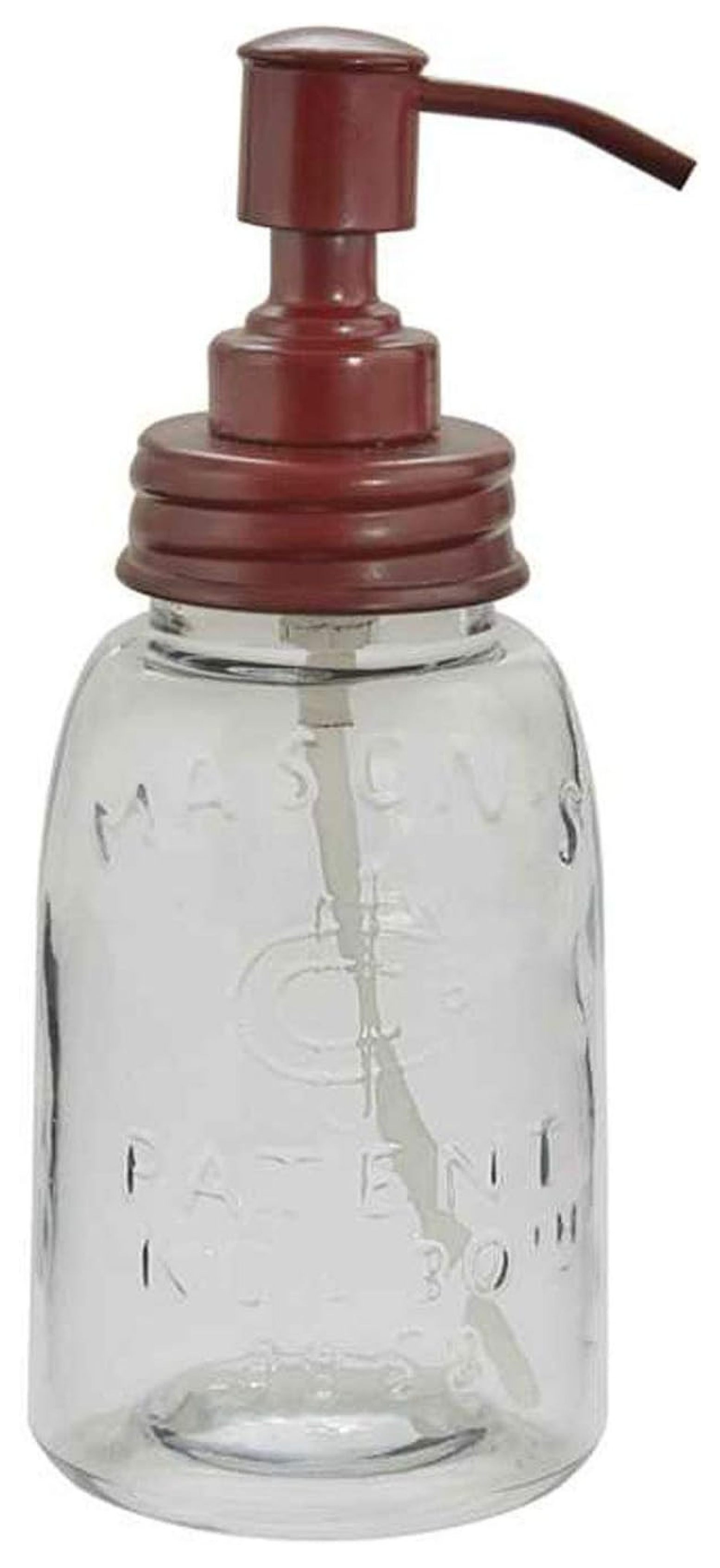 Red Mason Jar Soap Dispenser