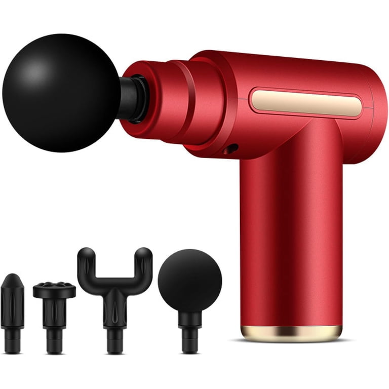 Red Massage Gun Massager Fascia Muscle Deep Tissue Body Neck Back