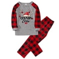thumbnail image 1 of Red Matching Family Pajamas Sets Christmas PJ's with Long Sleeve Tee and Pants Loungewear, 1 of 6