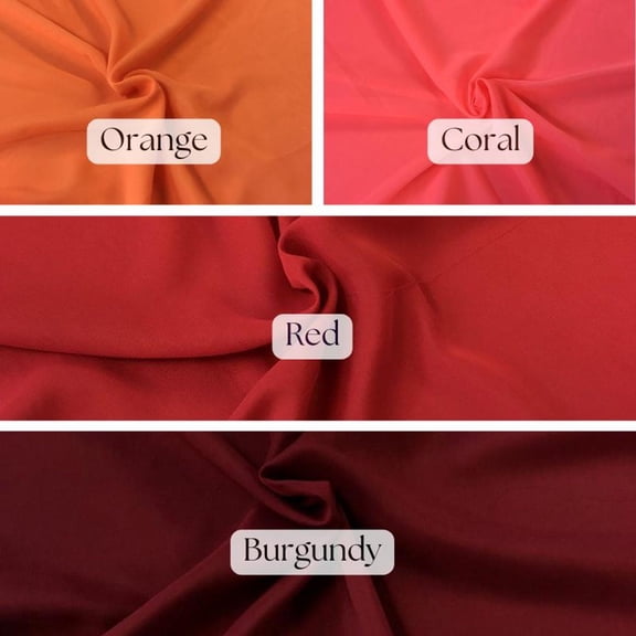 Red Matte Chiffon Fabric by the Yard, 58/60" Wide Soft Sheer Polyester Material for Dresses, Bridal Gowns, Robes, Sewing & Home Décor – Valentina Textile Inc