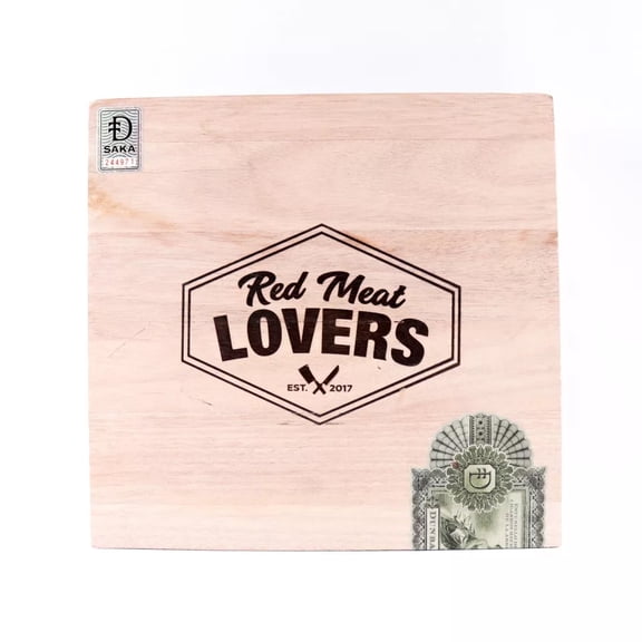Red Meat Lovers The Beef Stick Empty Wood Cigar Box 9.25" x 9" x 2"
