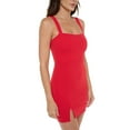 thumbnail image 1 of Red Medium Size Women's Sleeveless Mini Cocktail Dress, Square Neck Bodycon Sexy Going Out Party, Trendy Spring Summer 2024, 1 of 6