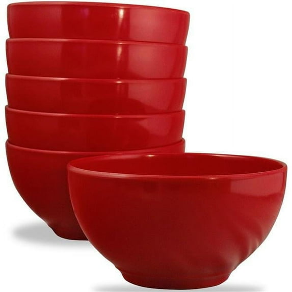 Red - Melamine Dinner bowl Set -6-bowls