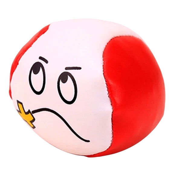 Red Meme Footbag Sack, Squeeze Sandbag with Printed Facial Expression, Compact Pocket Sack for Office Desk Relaxation, Indoor Tabletop Ornament & Holiday Small Gift Supplies