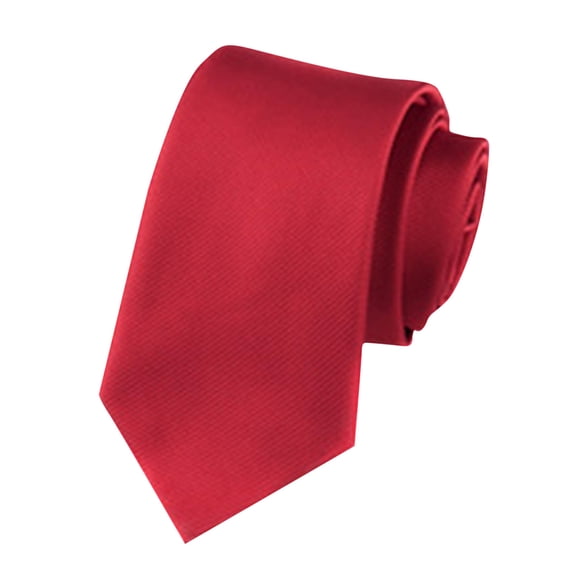 Red Men'S 8Cm Wide Solid Polyester Hand-Tied Necktie With Jacquard Weave, Classic Cut And Hand Washable For Business Attire And Professional Wear, 8X148X0.2In 0.2Lb