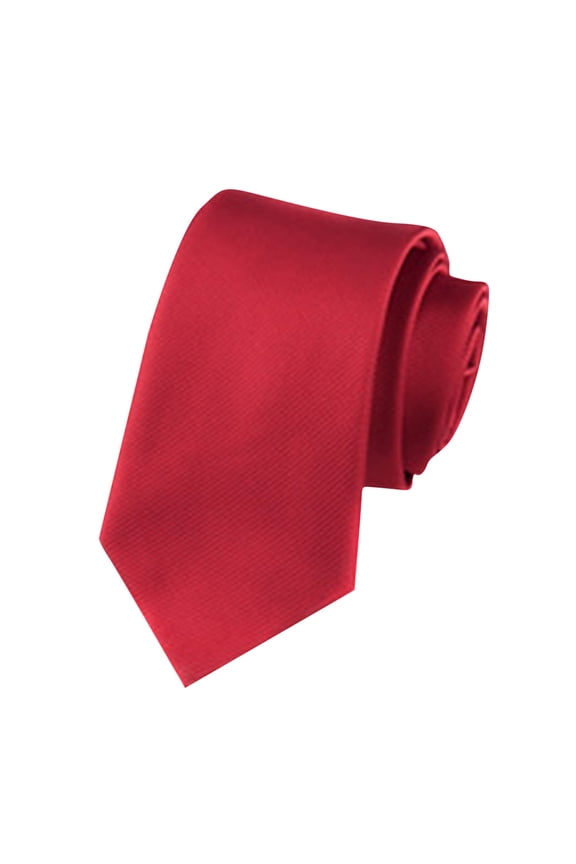 Red Men'S 8Cm Wide Solid Polyester Hand-Tied Necktie With Jacquard Weave, Classic Cut And Hand Washable For Business Attire And Professional Wear, 8X148X0.2In 0.2Lb