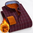 thumbnail image 1 of Red Mens Casual Jacket Cotton Shacket Warm Plaid 2025 Mens Coats Winter, 1 of 3
