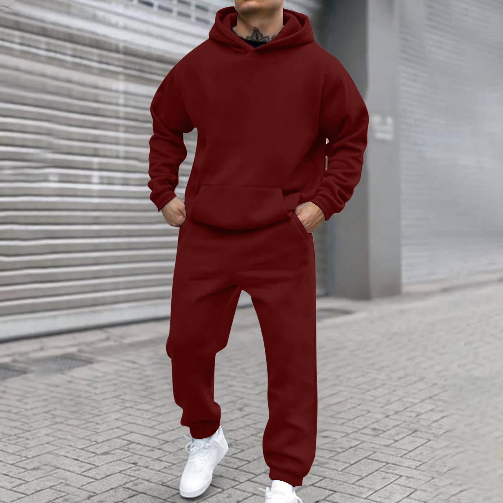 Mens jogger sweatsuits hotsell