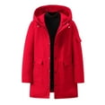 thumbnail image 1 of Red Mens Thick Warm with Hood Plain Long Down Jackets Hood Coats for Mens Padded Fall Winter Down Jackets Zip Up 2025 Soft Comfy Clothing Fashion Regular Fit 4XL, 1 of 6