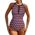 thumbnail image 1 of Red Mermaids Swimsuit Abstract Print One Piece Swimwear Push Up Fashion Bathing Suit Sexy Holiday Pool Printed Beachwear, 1 of 7
