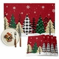thumbnail image 1 of Red Merry Christmas Placemats Set of 4, Green Christmas Tree Table Mats Washable Heat-Resistant Non-Slip Place Mats for Kitchen Dinner Table Indoor Outdoor Decor,13x19 Inch White Snow Forest Winter, 1 of 9