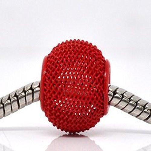 Red Mesh Charm spacer for Snake Chain Charm Bracelet