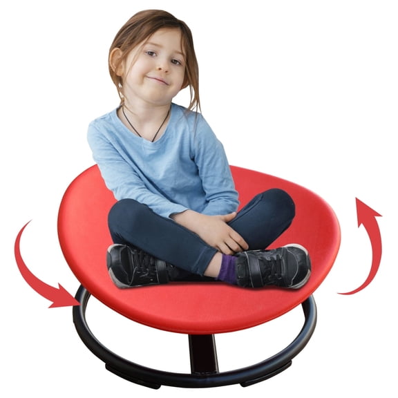 Red Metal Kids Sensory Swivel Chair Sensory Toy For Autism ADHD Balance Coordination Body Development