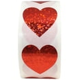 thumbnail image 1 of Red Metallic Sparkle Heart Shaped Stickers | 1" inch - 500 Pack | InStockLabels.com, 1 of 1