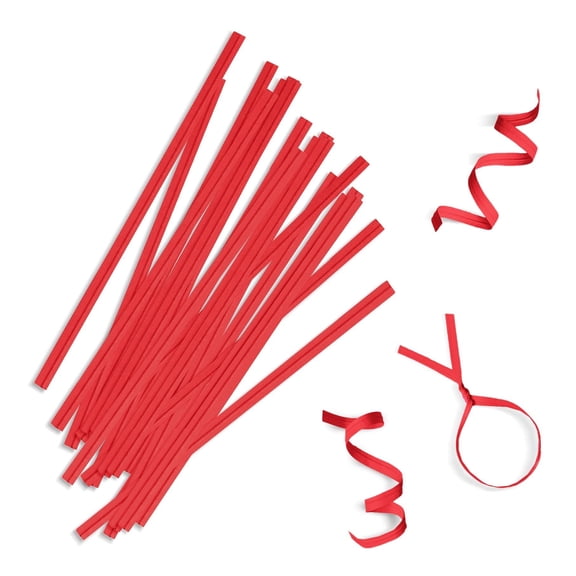 2000 Pack Red Plastic Coated Metal Twist Ties 6" for Various Plastic Bags