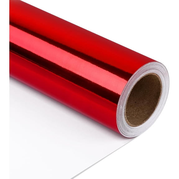 Red Metallic Wrapping Paper, Solid Color Paper,Gift Wrapping Paper,Perfect for Wedding,Valentine's Day,Birthday, Christmas,Baby Shower,DIY Bouquet (17 Inches X 32.8 Feet)