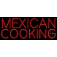 thumbnail image 1 of Red Mexican Cooking LED Neon Sign 10 x 24 - inches, Clear Edge Cut Acrylic Backing, with Dimmer - Bright and Premium built indoor LED Neon Sign for restaurant window and interior decor., 1 of 7