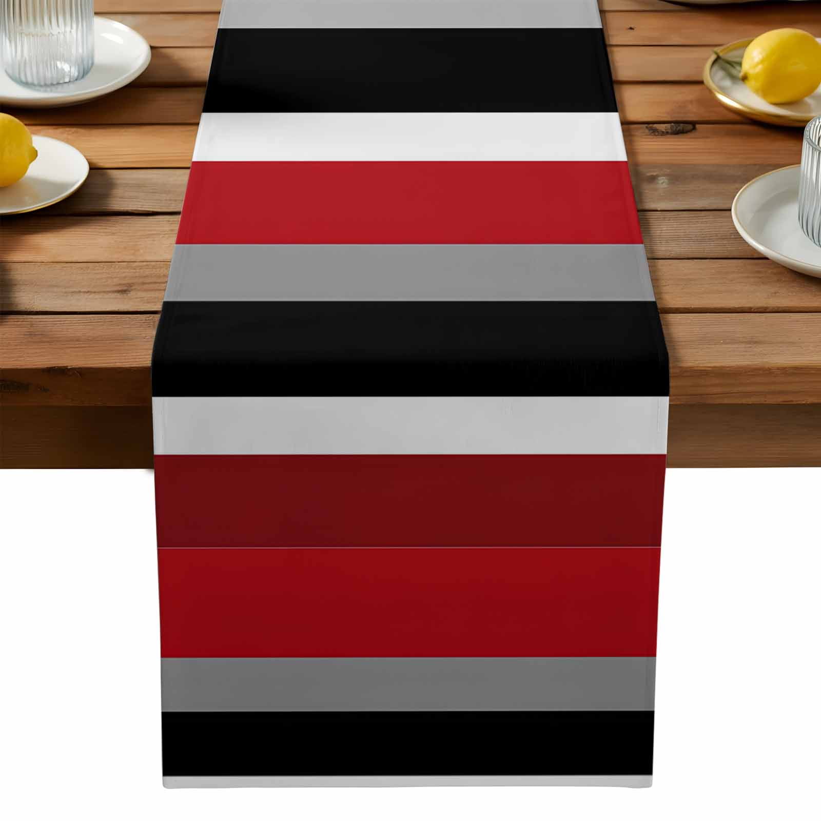 Red Mexican Stripe Water Ripple Table Runners 13x90 Inches Long Linen ...
