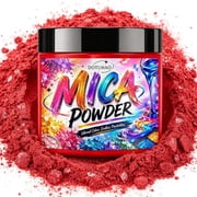 Red Mica Powder, Natural Pigment Powders for Resin, Soap Making, Candle Dye, Slime, Paint, Nail Art Glitter Powder for Crafts Red, 2 oz