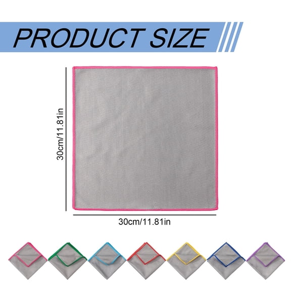 Red Microfiber Glass Cleaning Cloth 12x12 Inch, Streak-Free Lint-Free Polishing Towel for Windows, Mirrors & Stainless Steel