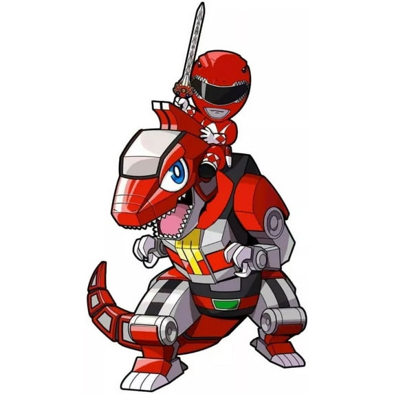 Red Mighty Morphin Power Rangers Dinozords Stickers Phone Decal Water ...