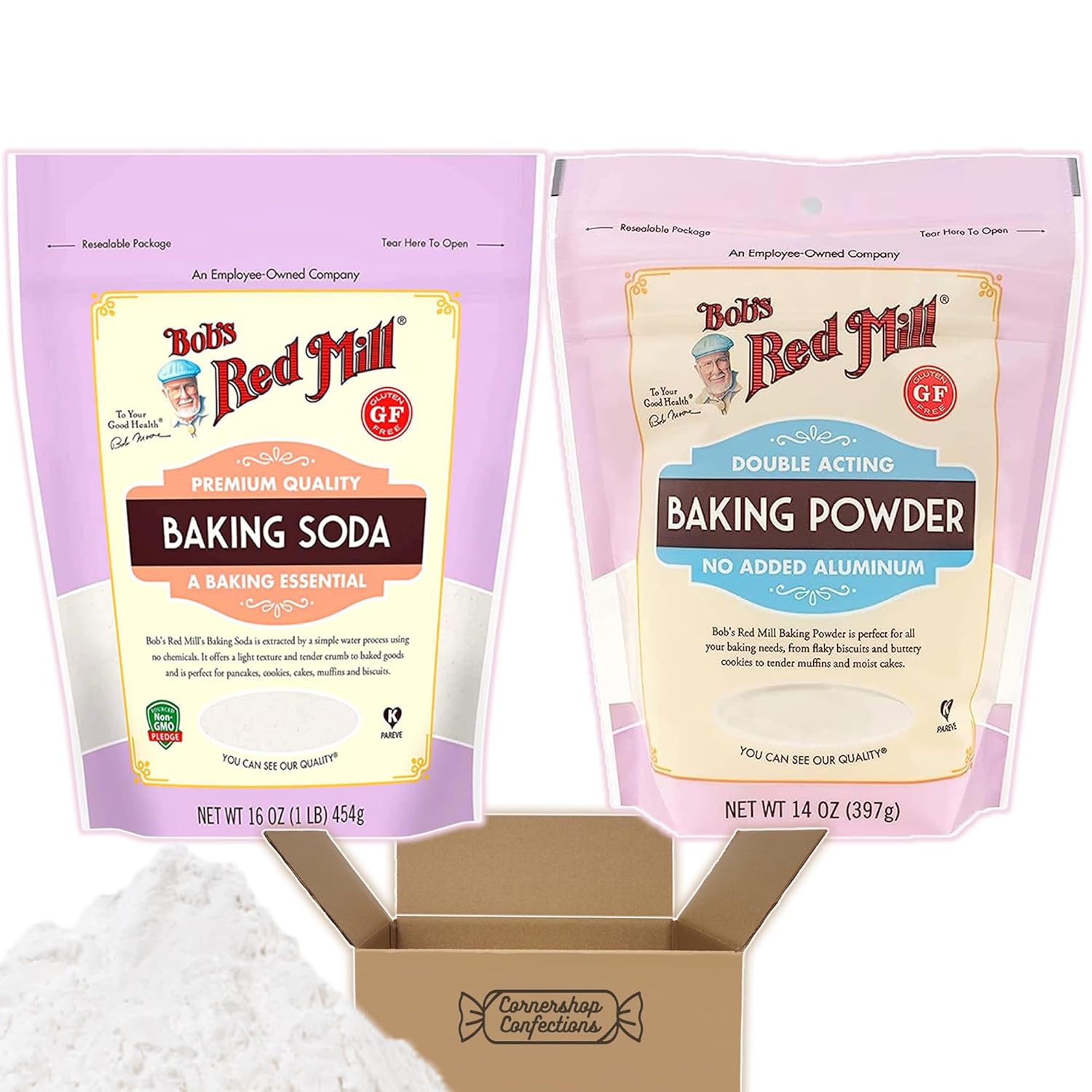 Red Mill Gluten Baking Powder + Baking Soda Bundle Pack 16 oz Baking