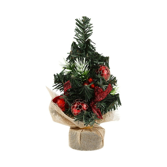 Red Mini Christmas Decorative Tree 20Cm 7.87 Inches Desktop Holiday Decor Plastic Material Includes 1 Tree Weight 0.26 Lb