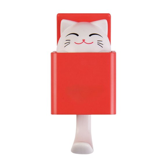 Red Mini Cute Telescopic Hook Gravity Sensing No Drill Adhesion For Kitchen Bedroom Wardrobe Key Storage