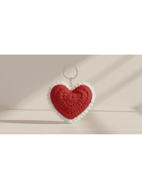 Red Mini Heart Keychain for Women & Girls | Cute Small Love Heart Key Ring | Lightweight Bag Charm & Car Key Holder