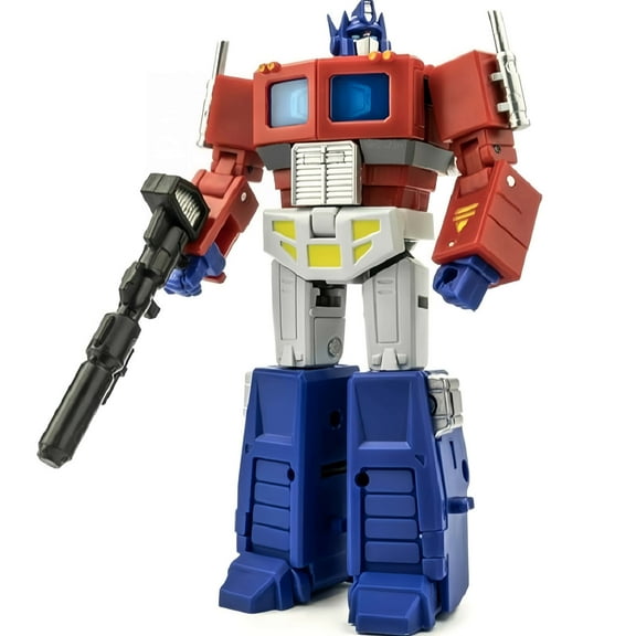 Red Mini OP Commander Transforming Action Figure - 2001/2001B Model with Trailer and Flying Backpack