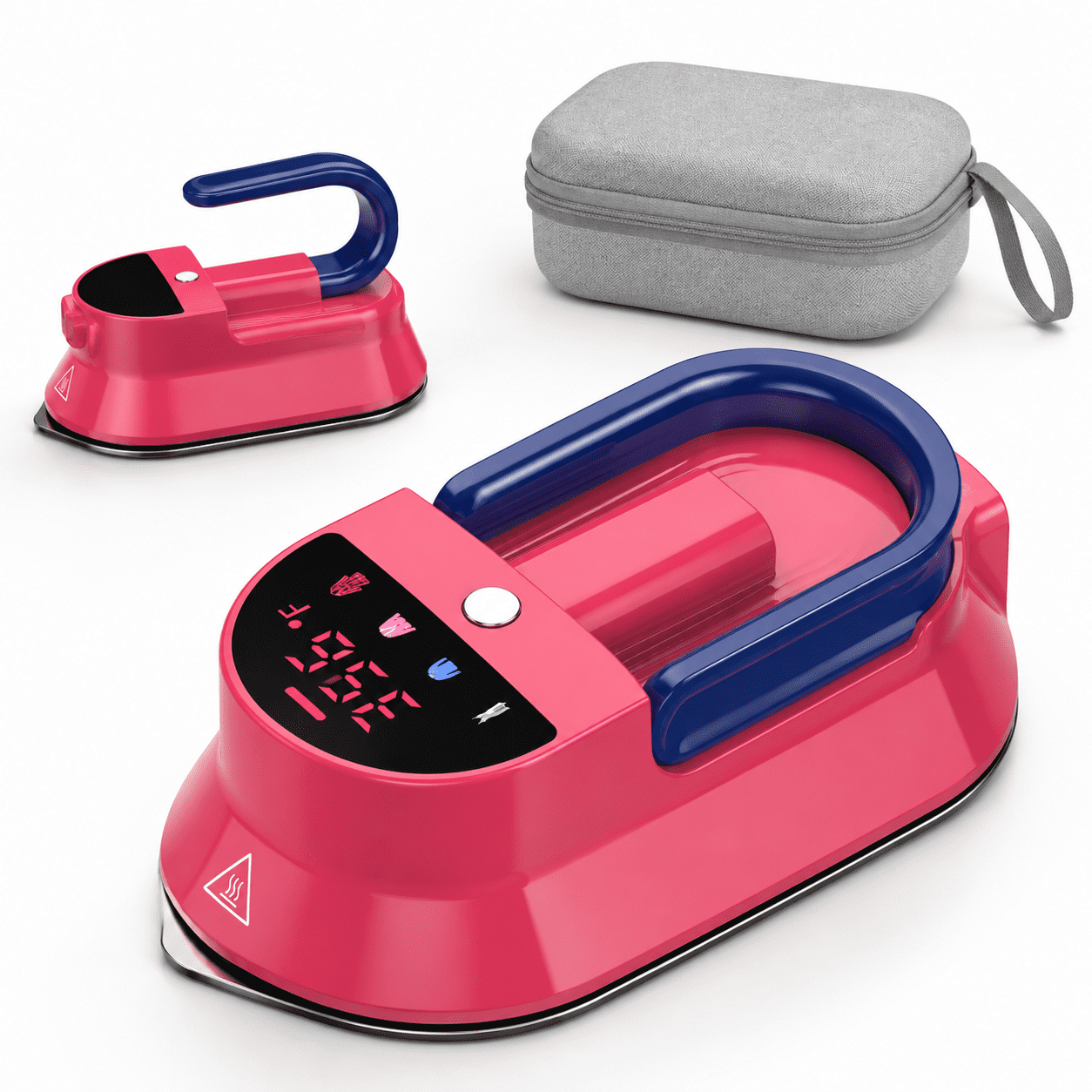 Red Mini Travel Iron for Clothes, Compact Dual- Portable Dry Iron ...