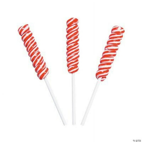 Red Mini Twisty Lollipops, 24 Pieces, Bulk set of 24 Individually Wrapped Lollipops, Great for Wedding, Birthday, Events and Christmas