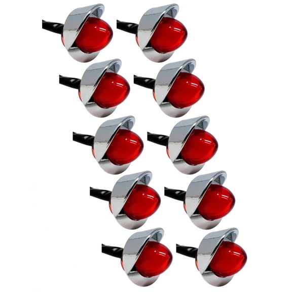 Red Mini Watermelon Lights 3/4" Diameter 1-LED GLO Vingtage Dome Style IP65 10x