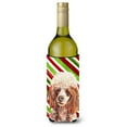 thumbnail image 1 of Red Miniature Poodle Candy Cane Christmas Wine Bottle Hugger, 1 of 1