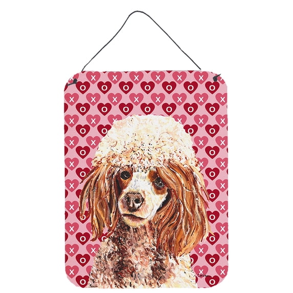 Red Miniature Poodle Hearts and Love Wall or Door Hanging Prints