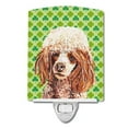 thumbnail image 1 of Red Miniature Poodle Lucky Shamrock St. Patricks Day Ceramic Night Light, 1 of 1