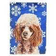 thumbnail image 1 of Red Miniature Poodle Winter Snowflakes Flag Canvas House Size, 1 of 4