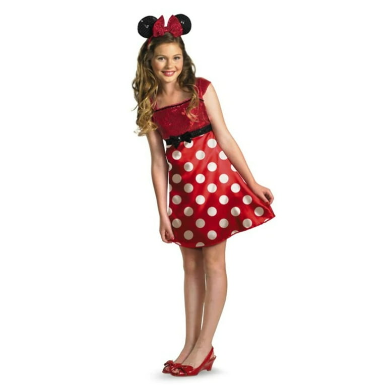 Red Minnie Mouse Tween Halloween Disney Costume sz XL 14 16 Walmart