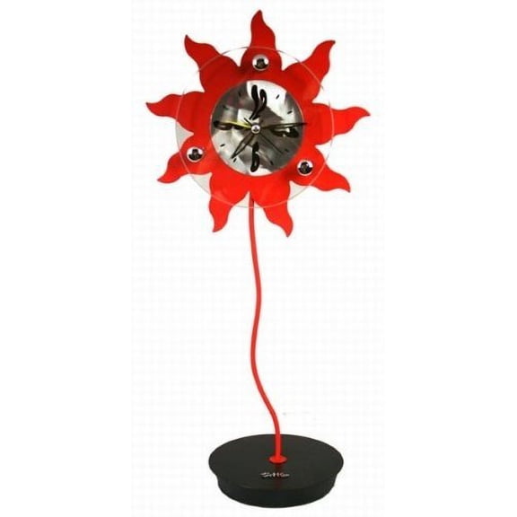 Red Modern Art Decor Desktop Clock - Sun