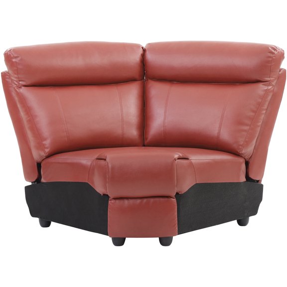 Red Modern Convertible Sectional Sofa Wedge for Living Room, Faux Leather Chaise Lounge with Versatile Seating and Space Saving Design